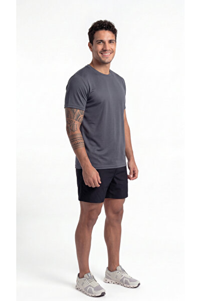Lume Erkek Füme Nefes Alabilen Pro+ Compression T-shirt Ter Tutmaz Esnek Yapılı