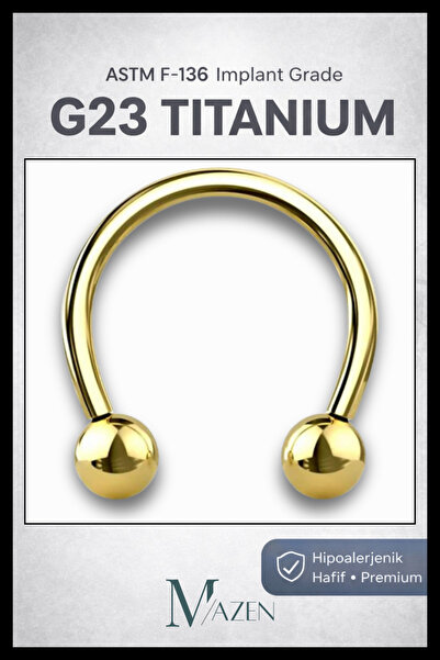 MAZEN G23 Titanyum Piercing Nal Model | Tragus Helix Septum Smile Uyumlu | Go...