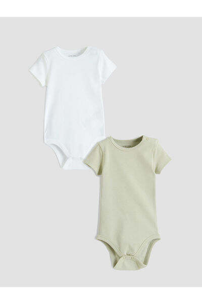 LC Waikiki Nevavm Farklıya Oval Collar Baby Boy 2-Piece Bodysuit