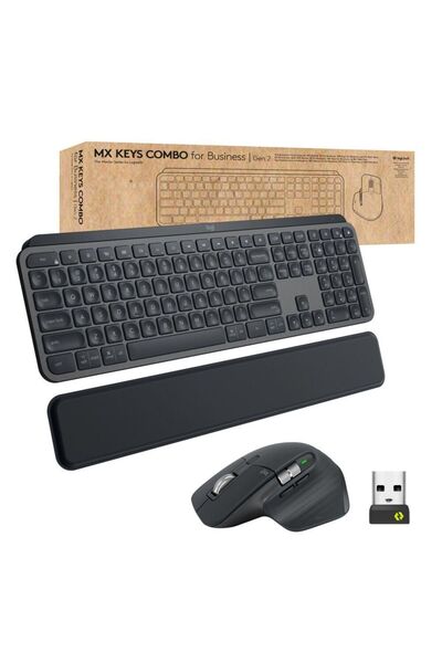 logitech MX Keys Combo for Business - Keyboard and mouse set - backlit - wire...