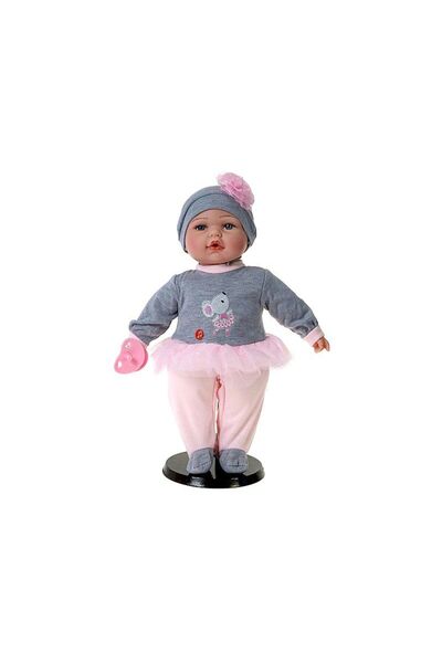 adar Păpușă BOBAS, 40 cm, clopoțel, ochi cu volănaș, trandafir