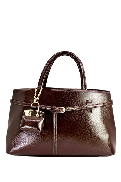 Çanta Sepetim Soft Leather Women's Hand and Shoulder Bag with Belt Detail