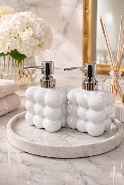 MAKRİ HOME 2 τεμάχια Δοχείο υγρού σαπουνιού Bubble Glass, 300 ml + 300 ml - Λ...