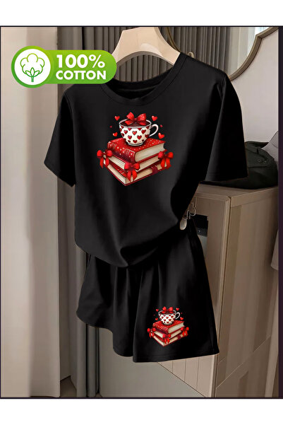 Joetsu Book printed t-shirt and shorts set