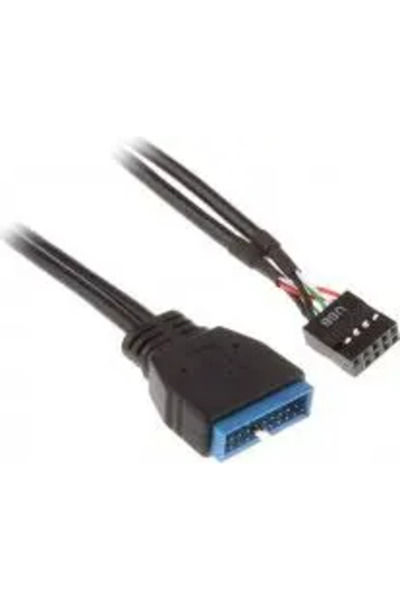 Akasa Cablu USB 19 pini la USB 9 pini, 0,1m, Negru (AKCBUB1910BK)