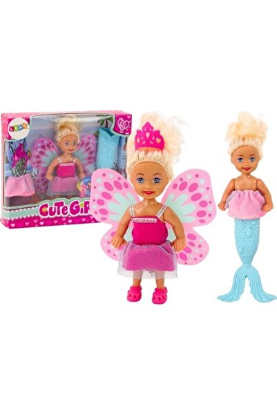LeanToys Set accesorii 2 în 1 pentru păpușă mini: coadă de sirenă și aripi de...