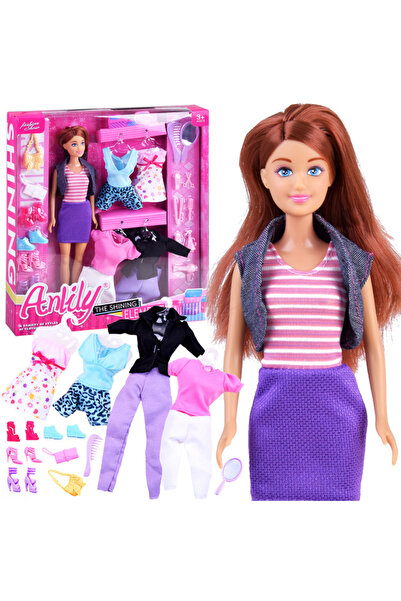 ANLILY Păpușă cu haine, ținute, pantofi și accesorii ZA2457