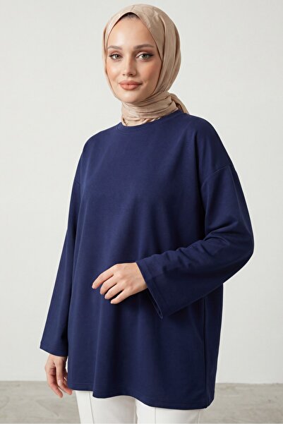 Lunfia Salaş Yuvarlak Yaka Penye Tunik - Laci