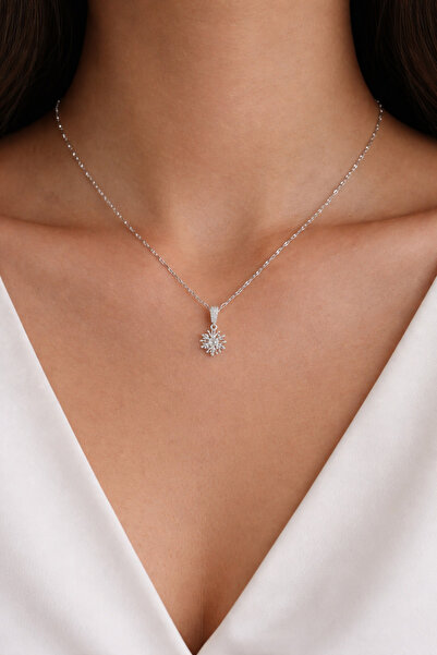Vira Rise Women's Silver Color Steel Pole Star Sparkle Figured Minimalist Cha...