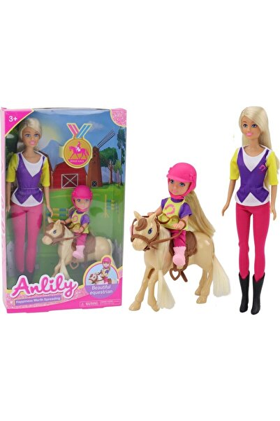 LeanToys Set de păpuși Anlily cu un copil și un ponei, fermă de cai