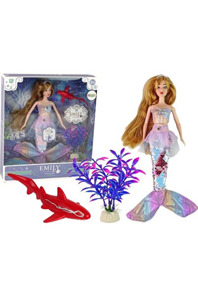 LeanToys Emily the Mermaid Baby Doll Pink Accessories