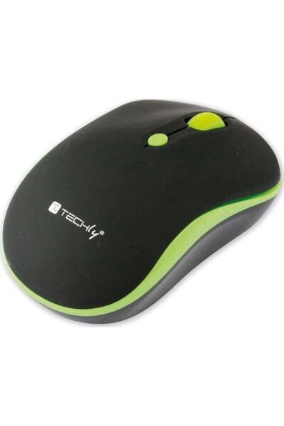 Techly Mouse wireless optic negru/verde de 1600dpi