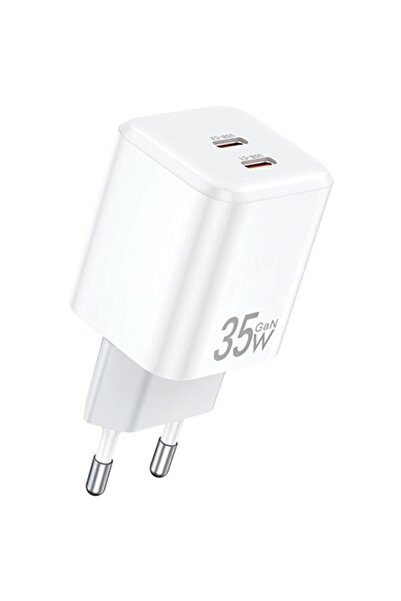 AWEI PD65-EU GaN 35W 2xUSB-C încărcător de perete alb