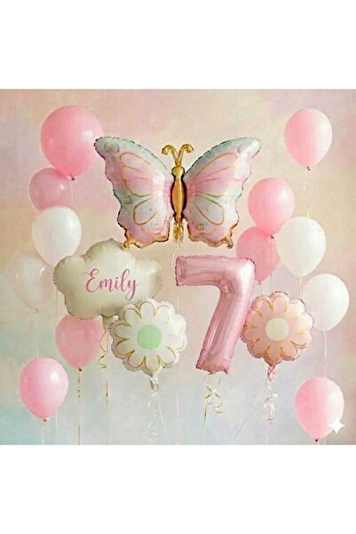 ÇITIPITISTORE Ροζ μακαρόνια, πεταλούδα, σύννεφο, ηλίανθος, ροζ αριθμητικά μπα...