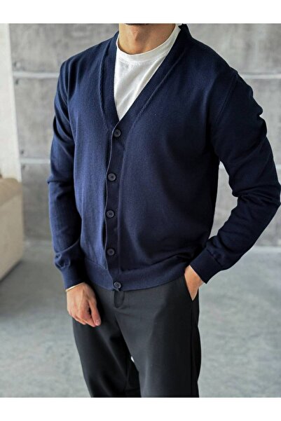 perasttesktil Ανδρική ζακέτα πλεκτή με κουμπιά στο μπροστινό μέρος