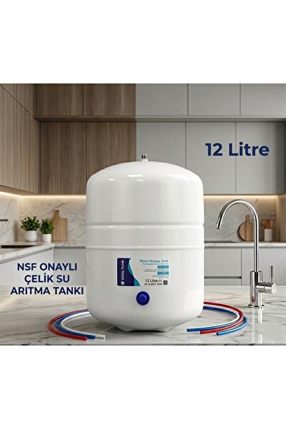 Yay Su Arıtma Sistemleri Ekol Tank 12 Litre NSF Onaylı Çelik Su Arıtma Tankı