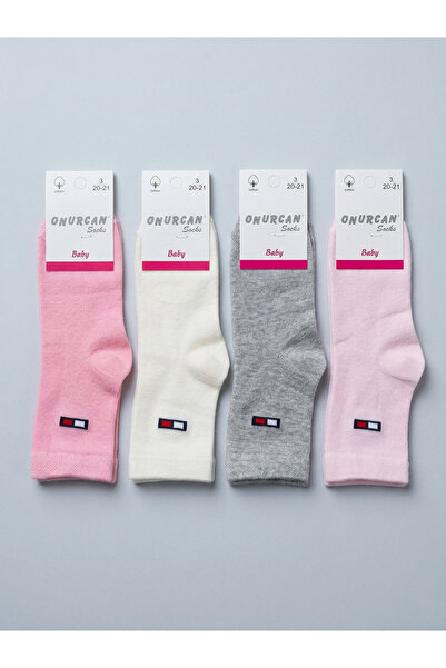 TAŞDELEN AVM 4-Pack Cotton Girls' Perfumed Socks