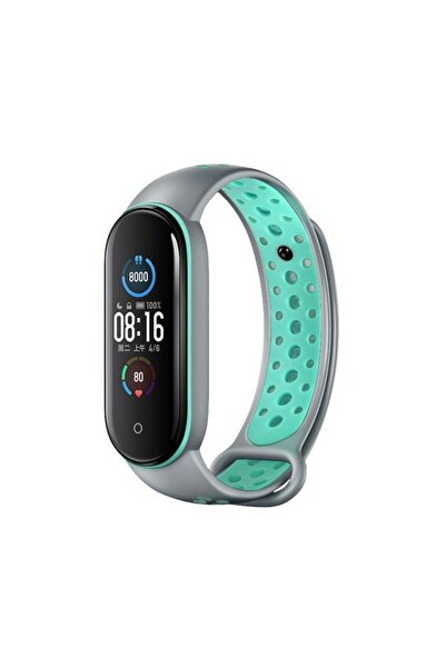 Beline Design curea Mi Band 7/6/5 gri-verde/gri-verde