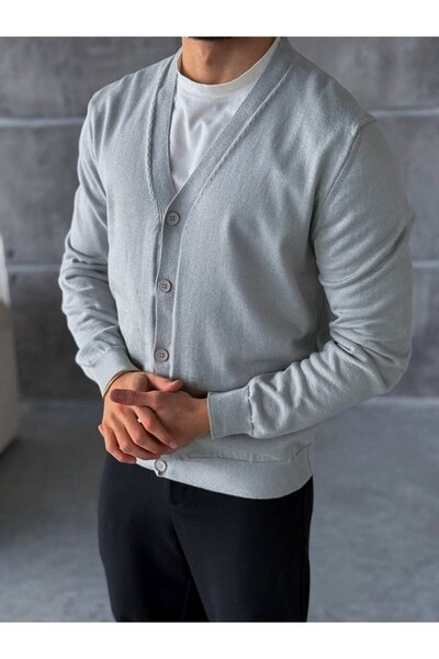 perasttesktil Ανδρική ζακέτα πλεκτή με κουμπιά στο μπροστινό μέρος