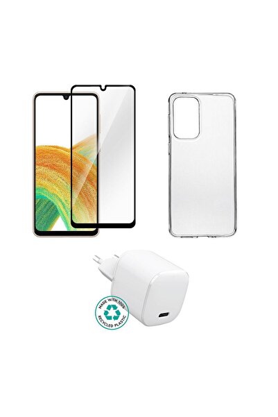 eSTUFF Kit pentru Samsung Galaxy A53 5G. Încărcător, Husă, Sticlă. Cutie maro.