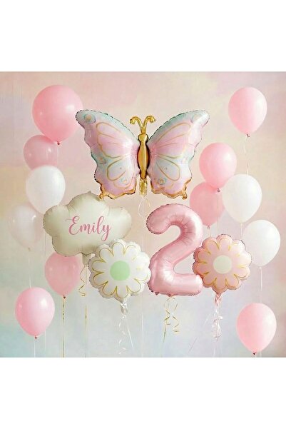 ÇITIPITISTORE Ροζ μακαρόνια, πεταλούδα, σύννεφο, ηλίανθος, ροζ αριθμητικά μπα...