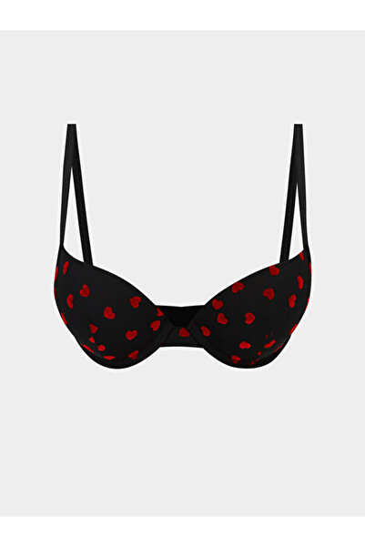 LC Waikiki Sparkling Choices by Shining Store Underwire Unpadded Heart Embroi...