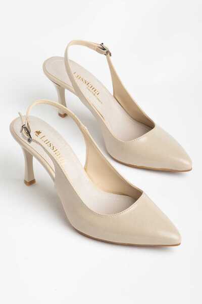 Moda Hanım Εξαιρετικά άνετα γυναικεία μπεζ κλασικά παπούτσια με τακούνι