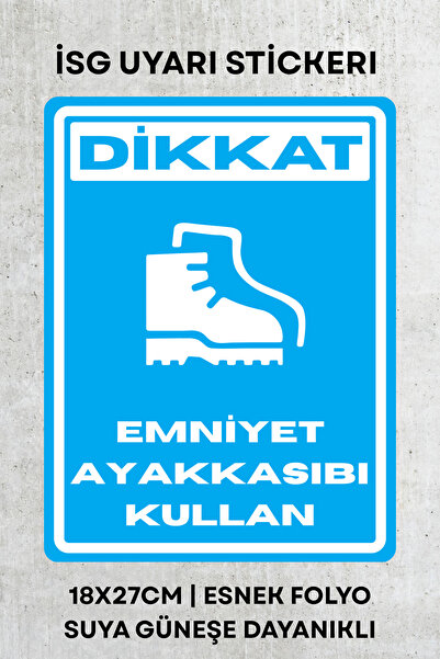 alışveriş kurdu Safety Shoe Wear Work Safety Warning Caution Label - Foil Sti...