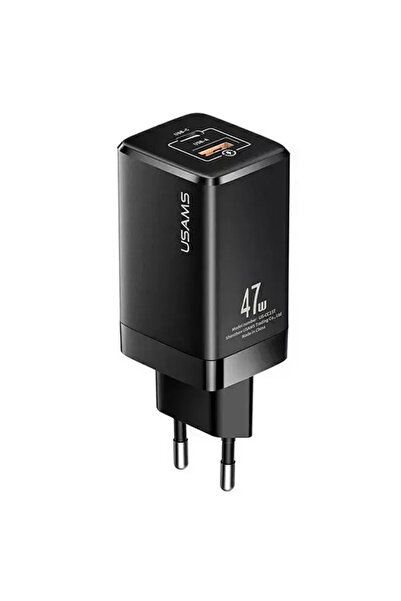 Usams Încărcător de perete T41 USB-C+USB GaN 47W PD+QC Încărcare rapidă negru...