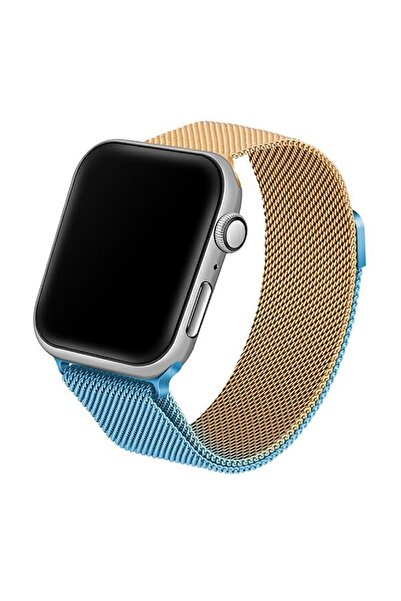 Beline Curea Apple Watch din oțel 42/44/45/49mm albastru-auriu