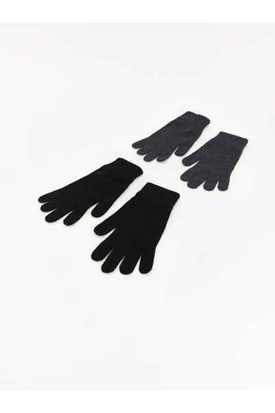 LC Waikiki Black Basic Men's Gloves 2-Pack