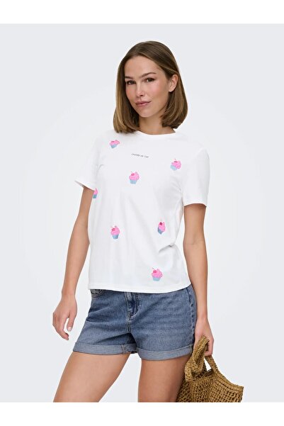 ONLY Γυναικείο Λευκό 11τμχ Onlkıta S/s Glam Top Box Jrs T-shirt 15368885-B.Λε...