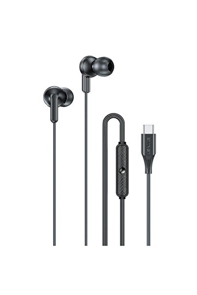 AWEI Căști stereo PC-25T USB-C negru/negru