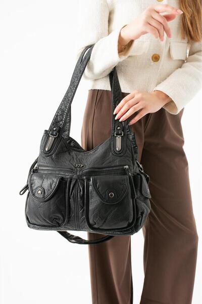 Baginn Y.S.Deri Γυναικεία Τσάντα Ώμου Vegan Δερμάτινη Τσάντα Χιαστί με Πολλές...