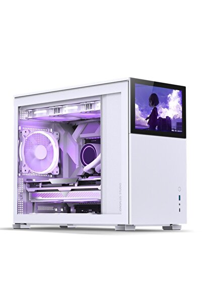 jonsbo D31 Screen Micro-ATX Case, Tempered Glass - white