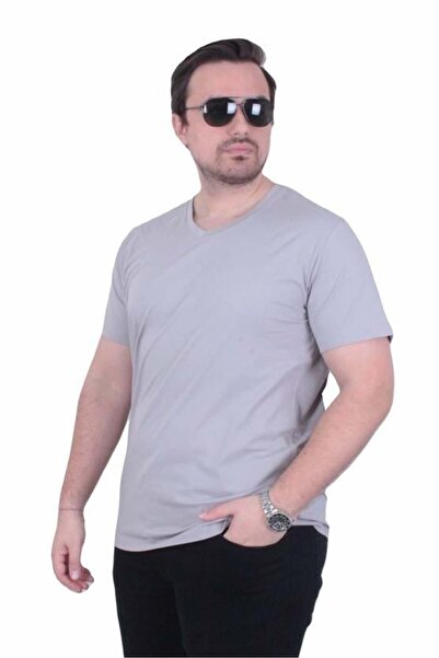 Starbattal Ανδρικό μπλουζάκι μεγάλου μεγέθους Lycra Basic με λαιμόκοψη V 1117...
