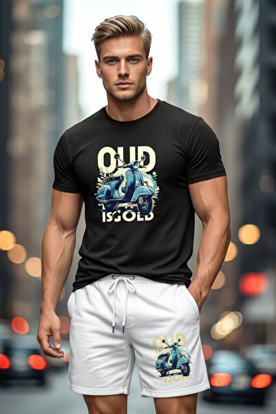 MODEX STYLE Premium 100% Cotton Men's Retro Motor Printed Black T-Shirt White...