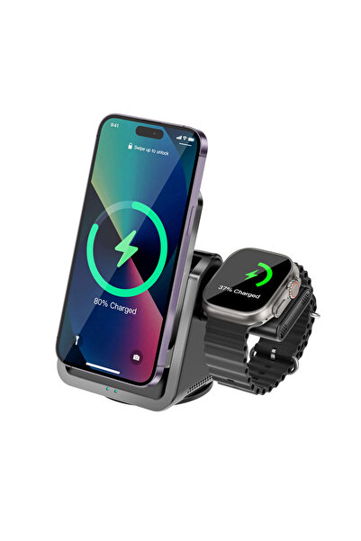 WIWU 3in1 Magsafe Coolpad Wireless Charger Grey (W018)