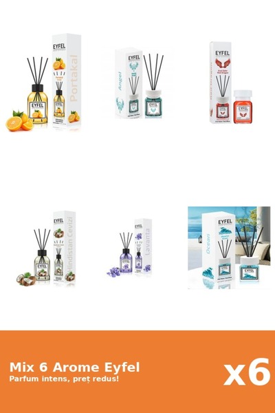 Eyfel Set 6 Mix Eyfel: 1x Angel, 1x Lavanda, 1x Nuca De Cocos, 1x Ocean, 1x P...