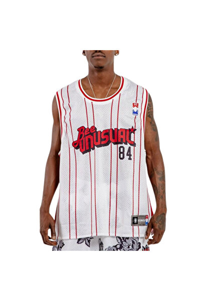 BEE UNUSUAL Ρετρό Φανέλα Μπάσκετ Αμάνικη Λευκή/Κόκκινη S