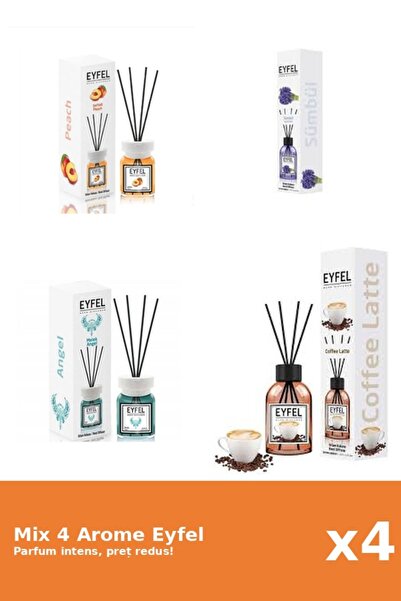 Eyfel Set 4 Mix Eyfel: 1x Angel, 1x Cafea, 1x Piersica, 1x Zambile