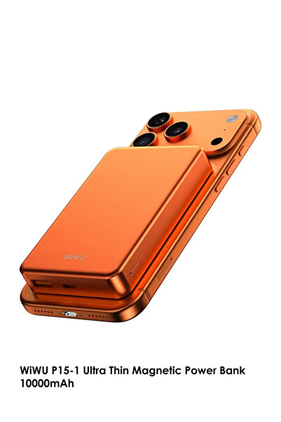 WIWU Ultra Thin Magnetic MagSafe PowerBank 10000mAh Orange (P15-1)