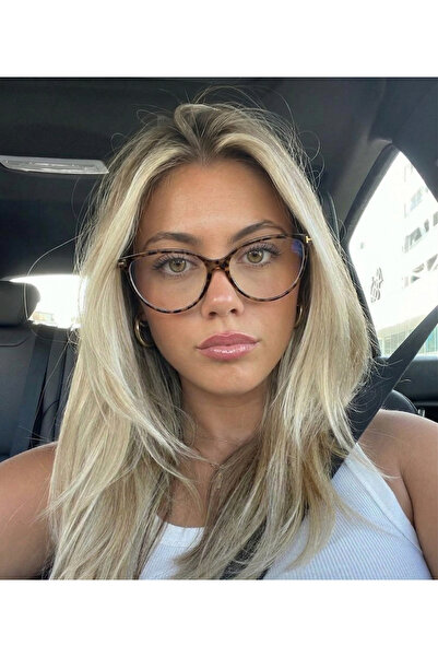 Koi Eyewear Slightly Cat Eye Leopar Mavi Işık Koruyucu Şeffaf Cam Ekran Gözlü...