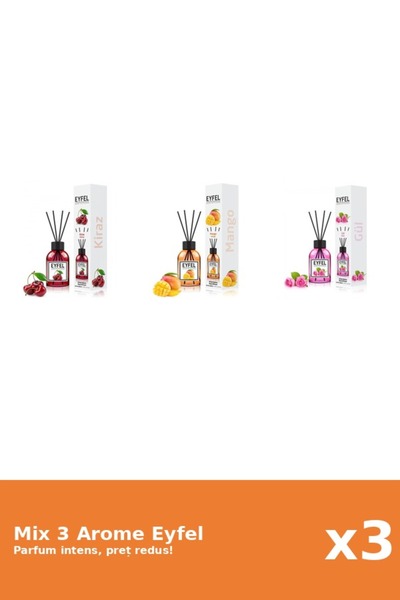 Eyfel Set 3 Mix Eyfel: 1x Cirese, 1x Mango, 1x Trandafir
