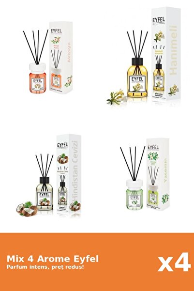 Eyfel Set 4 Mix Eyfel: 1x Acacia, 1x Iasomie, 1x Mana Maicii Domnului, 1x Nuc...