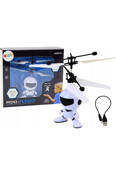 LeanToys Dronă elicopter controlată manual, cu tematică astronaut zburător, albă