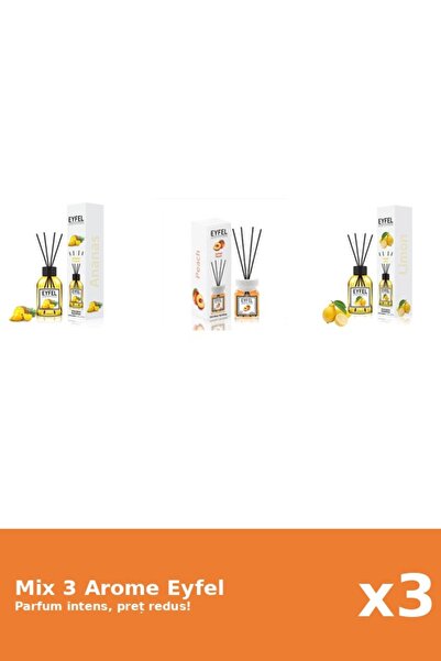 Eyfel Set 3 Mix Eyfel: 1x Ananas, 1x Lamaie, 1x Piersica