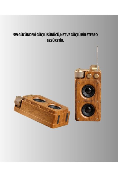 NW NessiWorld Retro Radyo Tasarım Bluetooth Hoparlör 1800mah Uzun Çalma Süresi