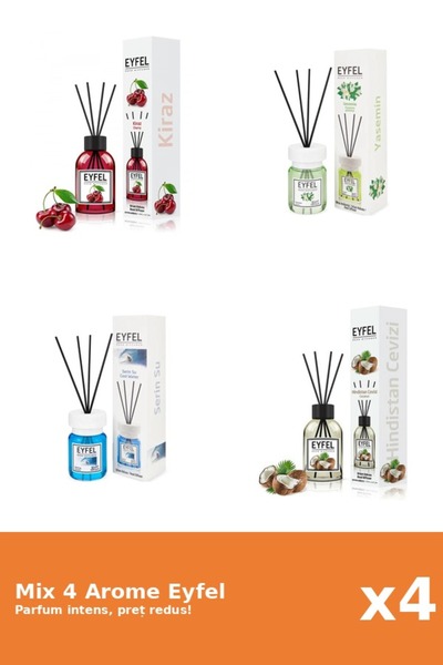 Eyfel Set 4 Mix Eyfel: 1x Cirese, 1x Cool Water, 1x Iasomie, 1x Nuca De Cocos