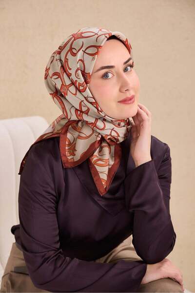 Silk Home Eșarfă de mătase Tivil IST 11509- 02 Bronz Maro Model Abstract